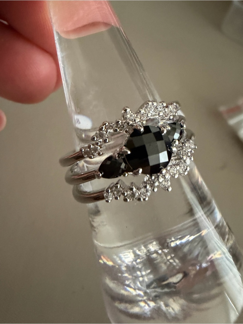 Bomb Party OG Collection “Delicate Memories” Ring – Size 9 – Black Onyx CZ ✨🖤
